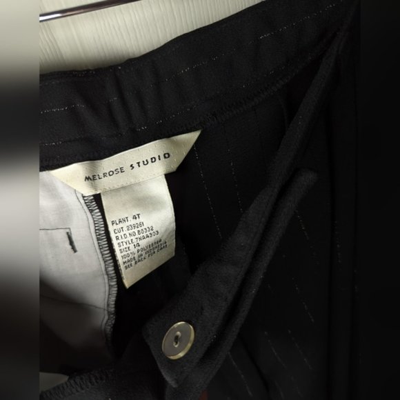Melrose Studio black polyester pants and zipper front jacket Suit size 14 - Picture 11 of 13